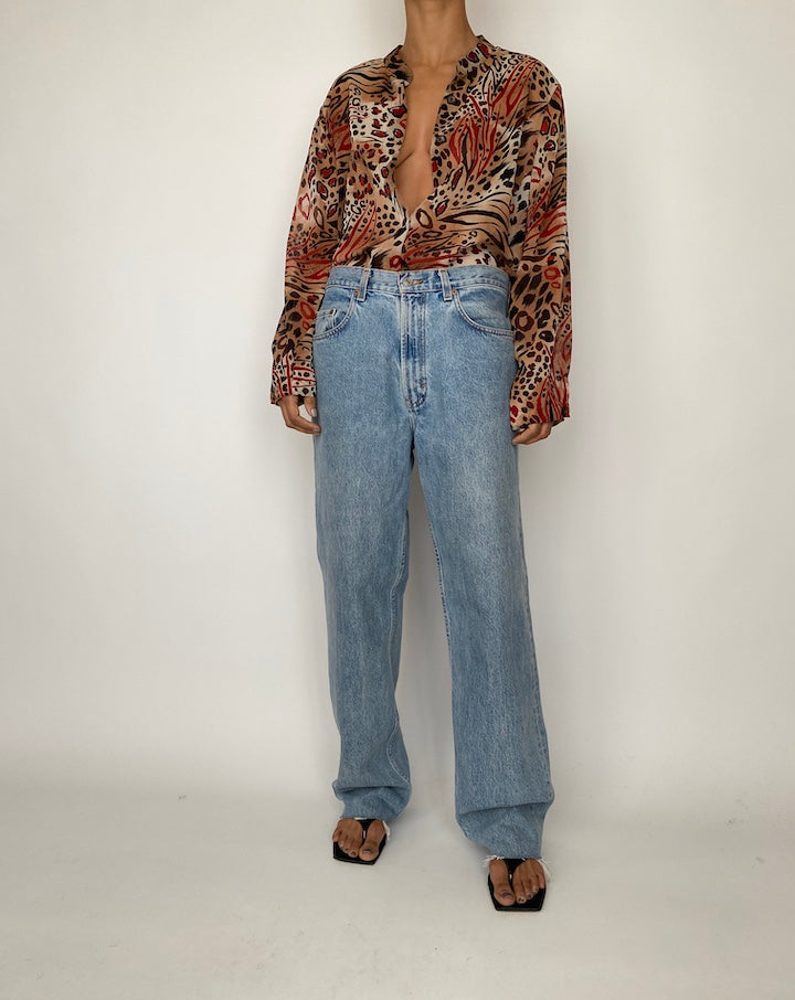 VINTAGE ANIMAL PRINTED BLOUSE 2532