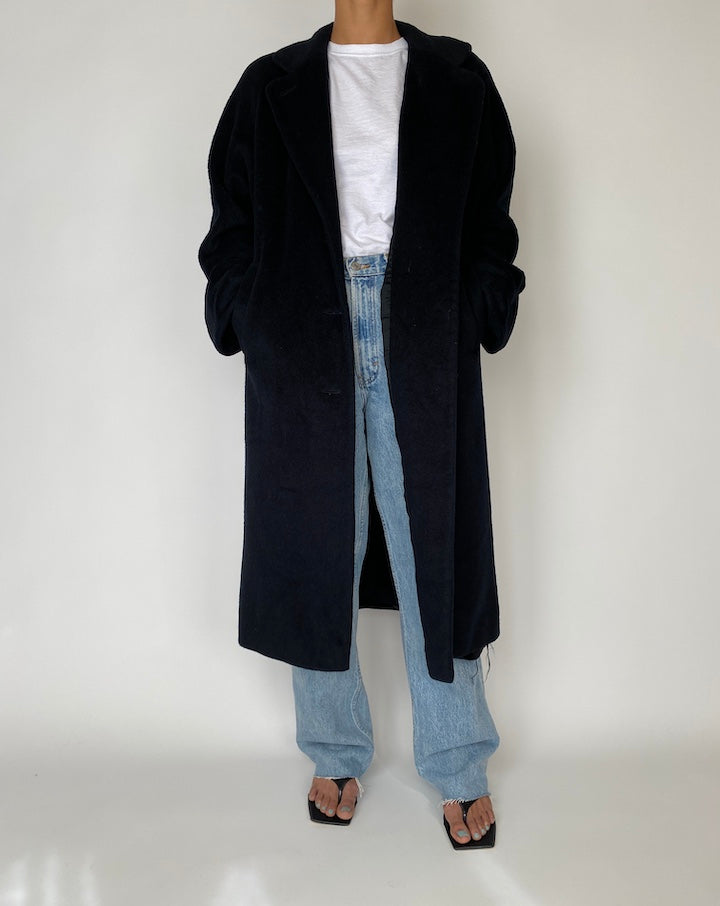 VINTAGE BLACK LONG COAT 2542