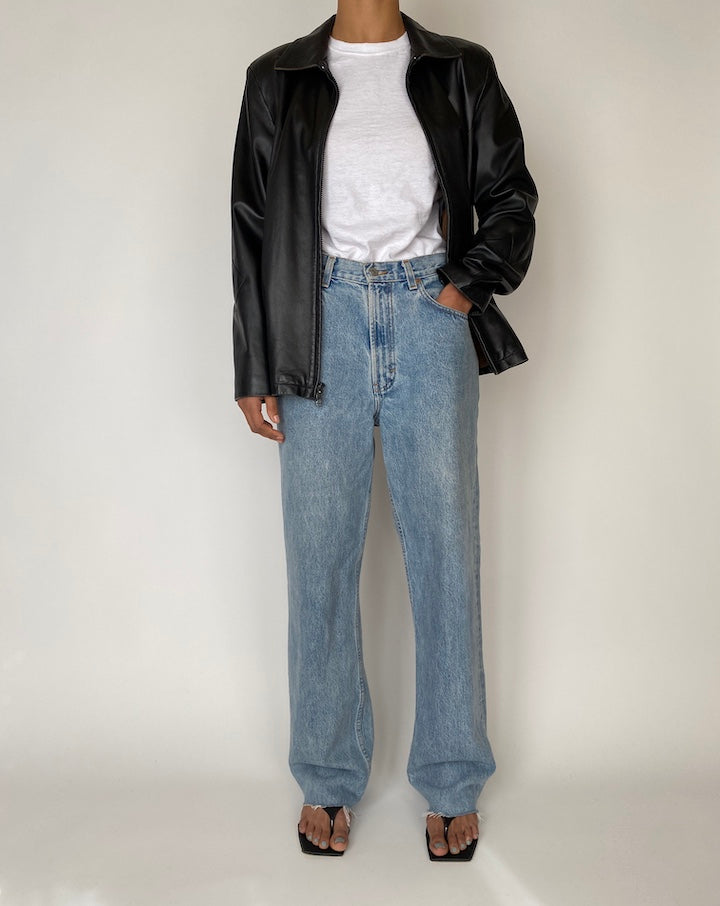 VINTAGE BLACK LEATHER JACKET 2545