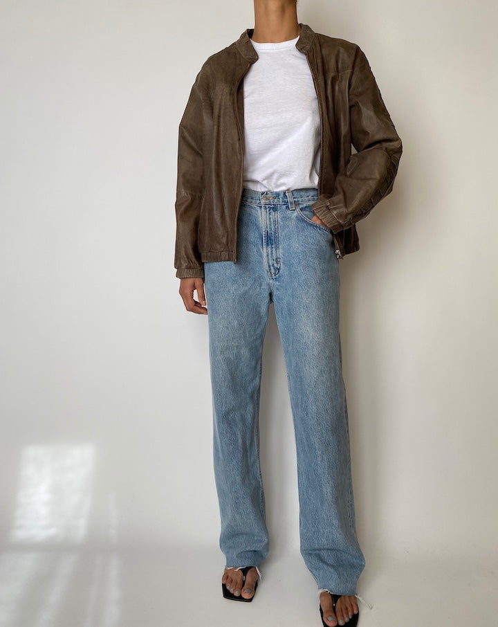 VINTAGE BROWN LEATHER JACKET 2556