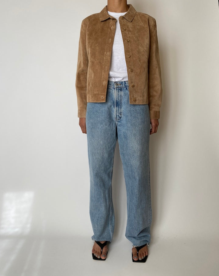 VINTAGE BROWN SUEDE LEATHER JACKET 2558