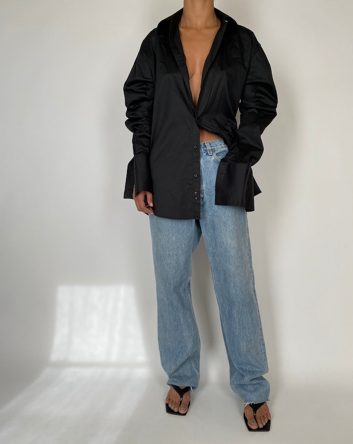 VINTAGE OVERSIZED BLACK SHIRT 2591