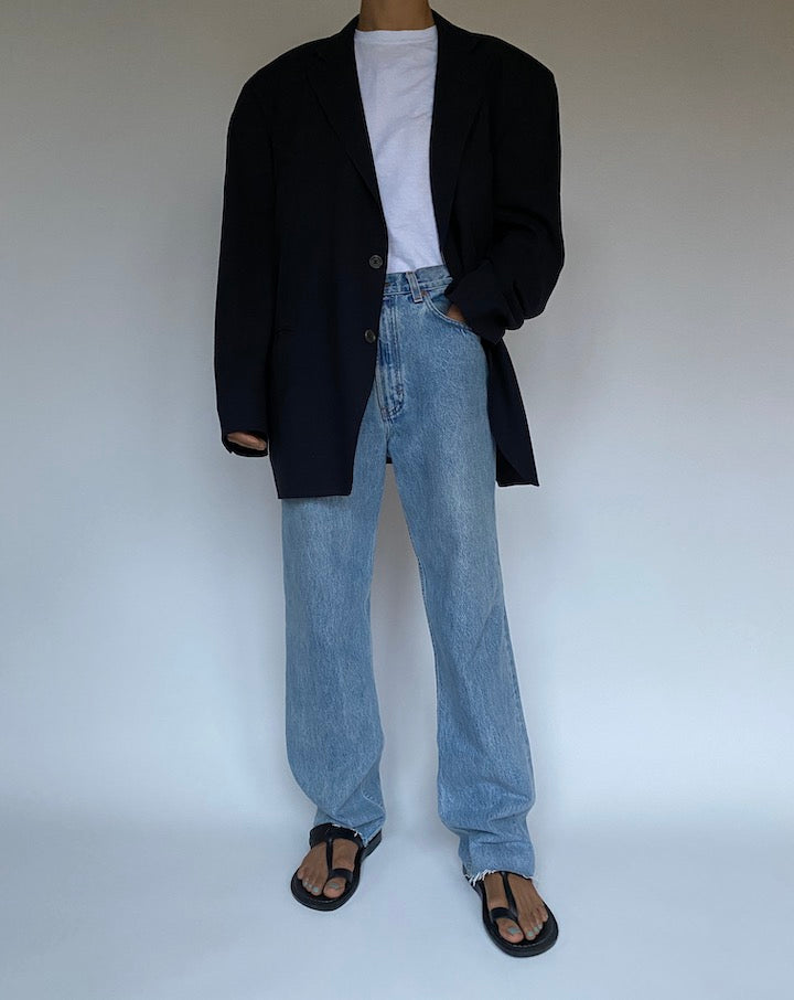 VINTAGE NAVY WOOL BLAZER 2593