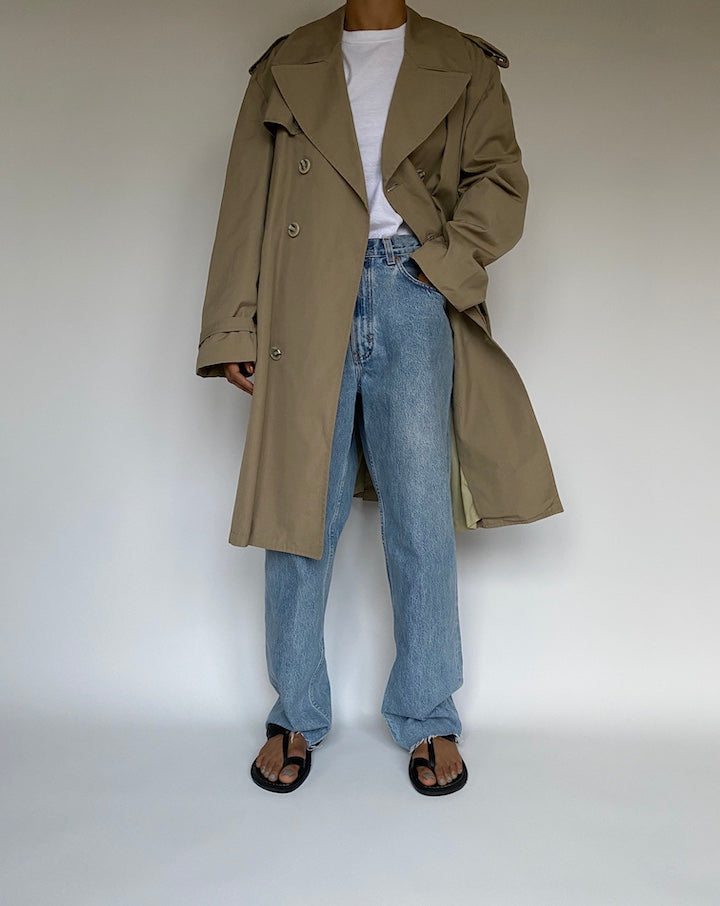 VINTAGE BEIGE OVERSIZED TRENCH COAT 2596