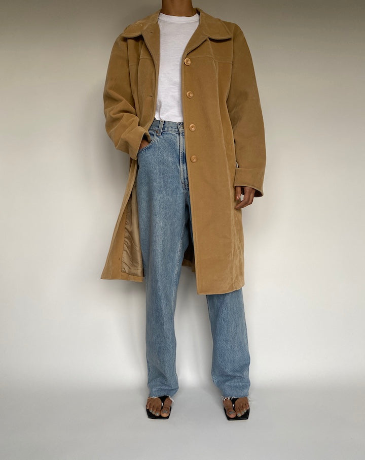 VINTAGE BEIGE SOFT TRENCH COAT 2606