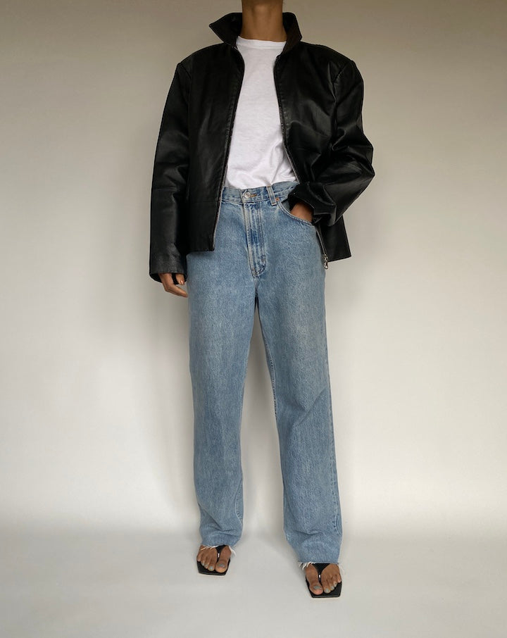 VINTAGE BLACK LEATHER JACKET 2615