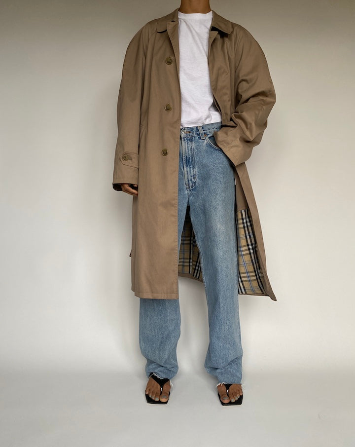 VINTAGE BEIGE OVERSIZED TRENCH COAT 2619