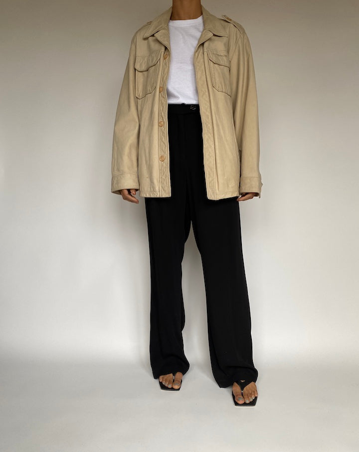 VINTAGE BEIGE DIESEL LEATHER JACKET 2622