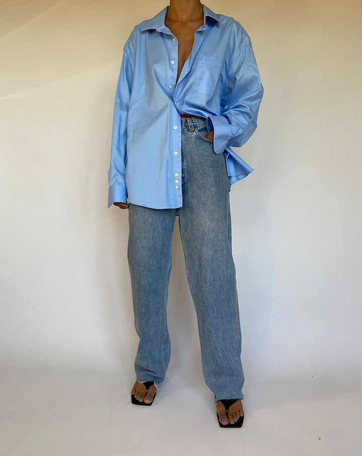 VINTAGE OVERSIZED BLUE SHIRT 2670