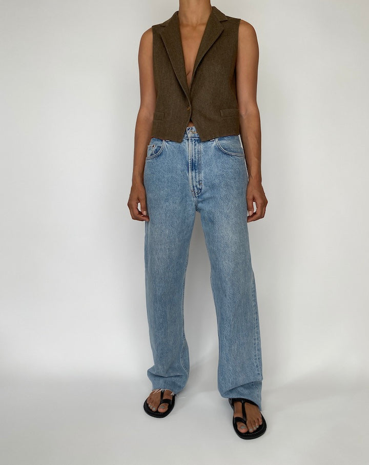 VINTAGE BROWN VEST 2707