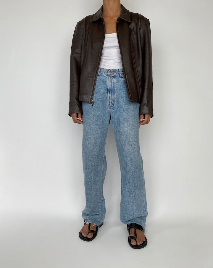 VINTAGE BROWN LEATHER JACKET 2718