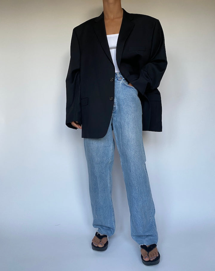 VINTAGE BLACK OVERSIZED RALPH LAUREN BLAZER 2770