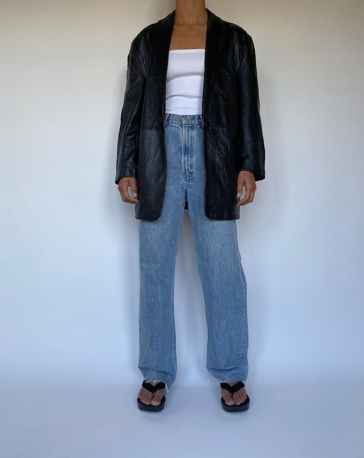 VINTAGE BLACK LEATHER JACKET 2780