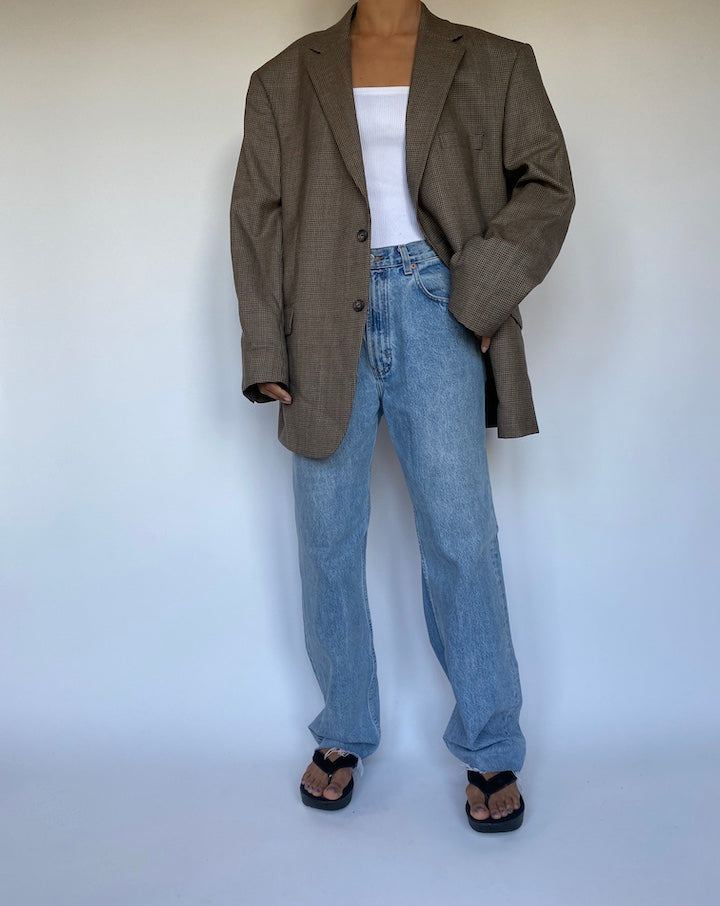 VINTAGE OVERSIZED BEIGE WOOL BLAZER 2781