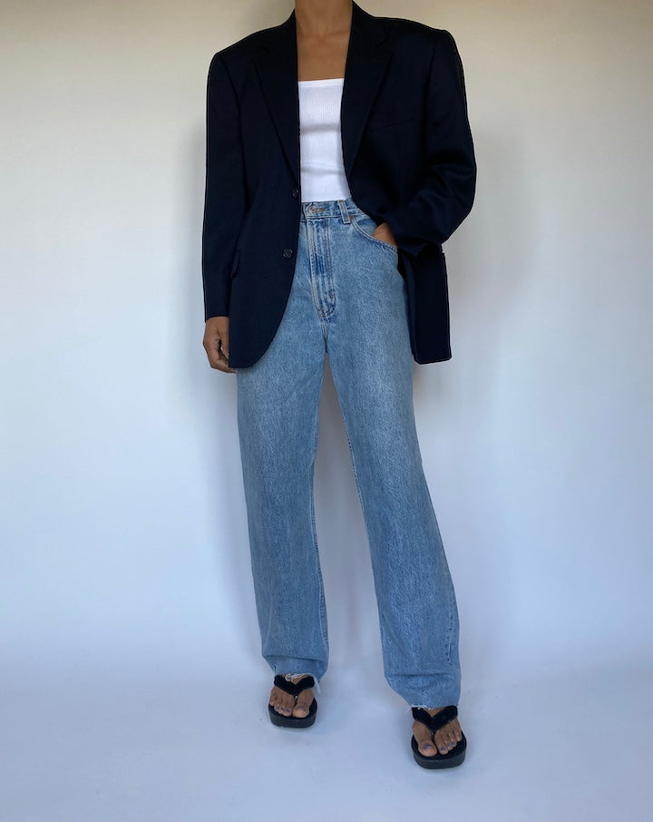 VINTAGE NAVY WOOL BLAZER 2783