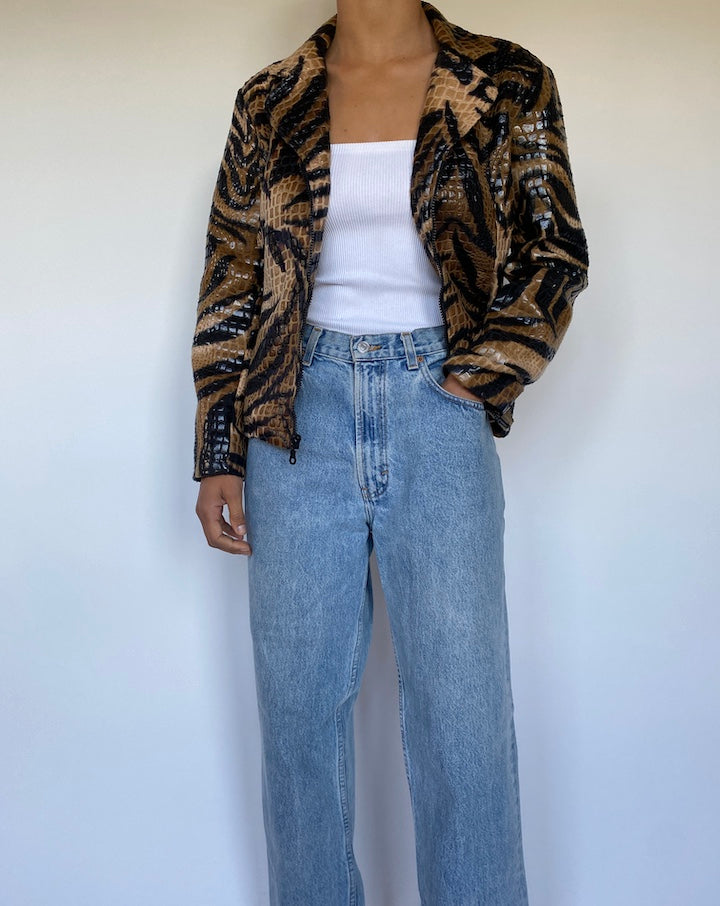 VINTAGE ANIMAL PRINTED JACKET 2785