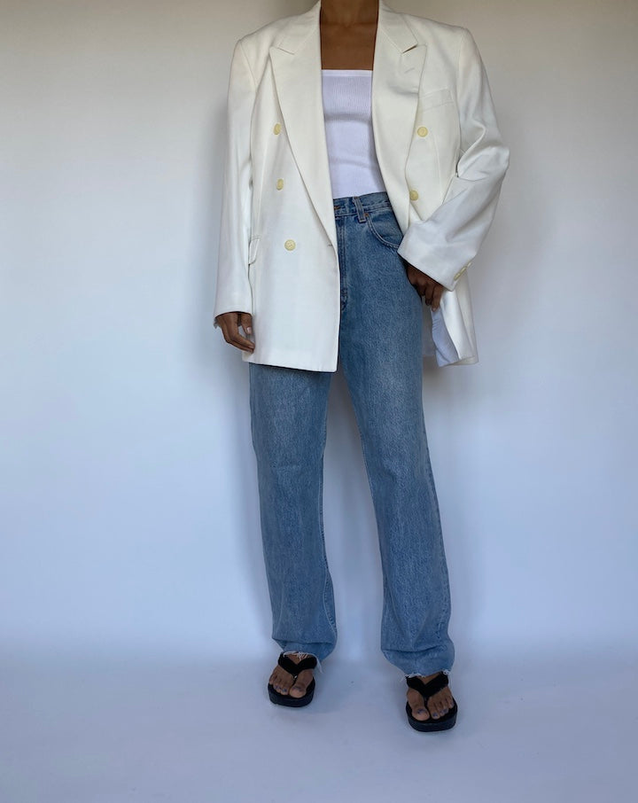 VINTAGE WHITE OVERSIZED BLAZER 2788