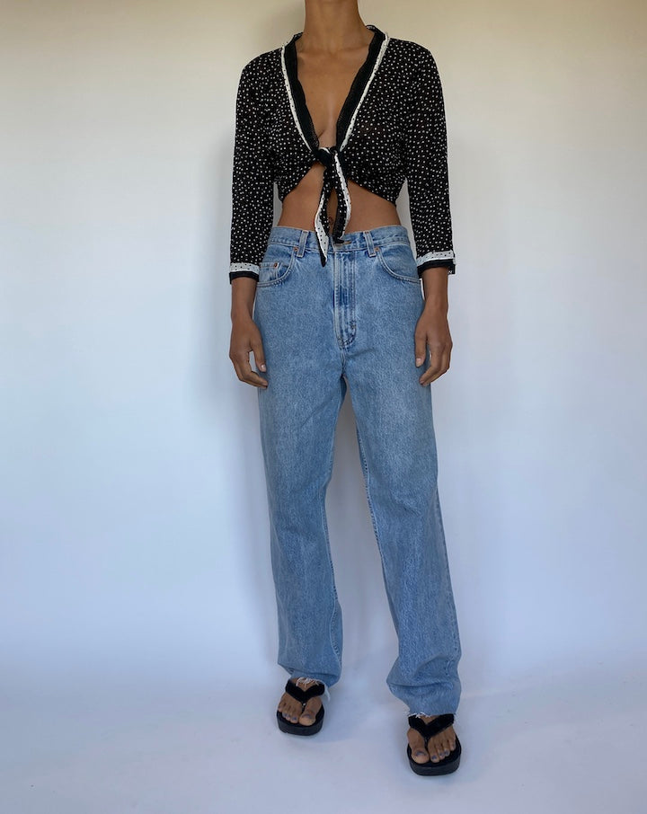 VINTAGE POLKA DOT CROPPED TOP 2801