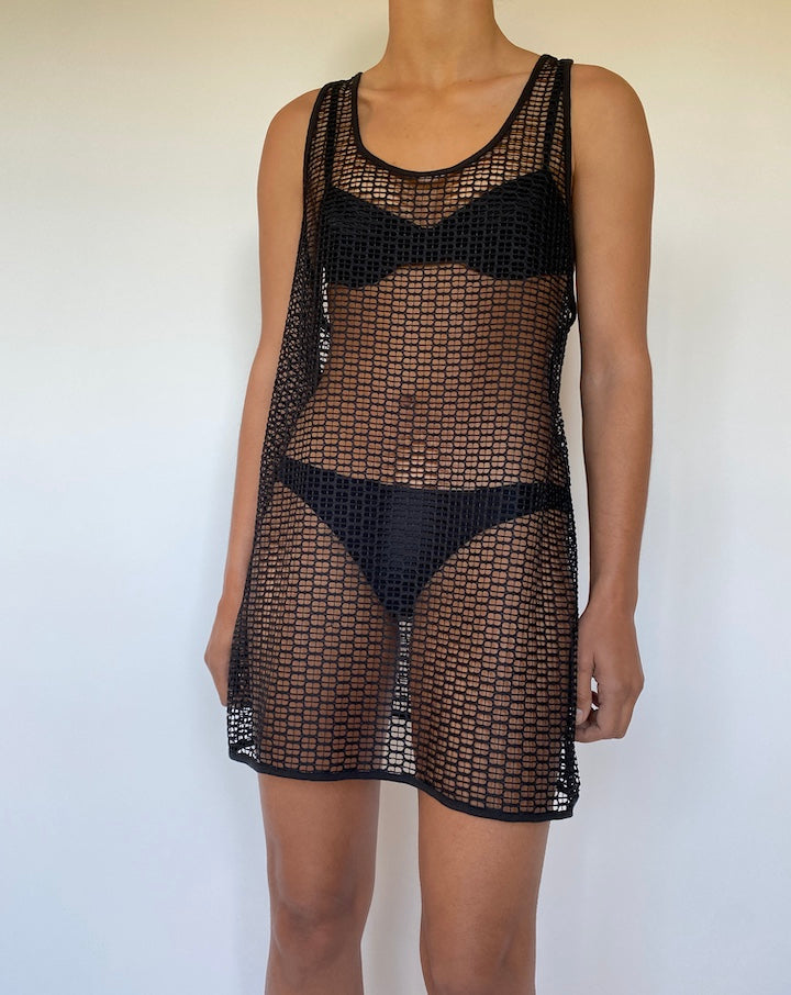 VINTAGE BLACK FISHNET DRESS 2804