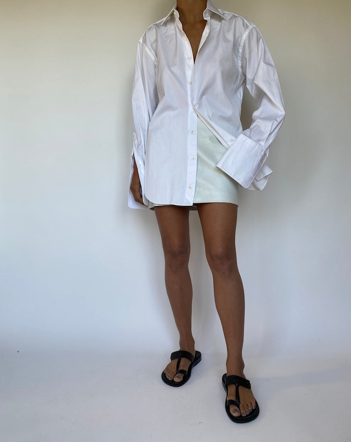 VINTAGE WHITE COTTON BUTTON DOWN SHIRT 2812