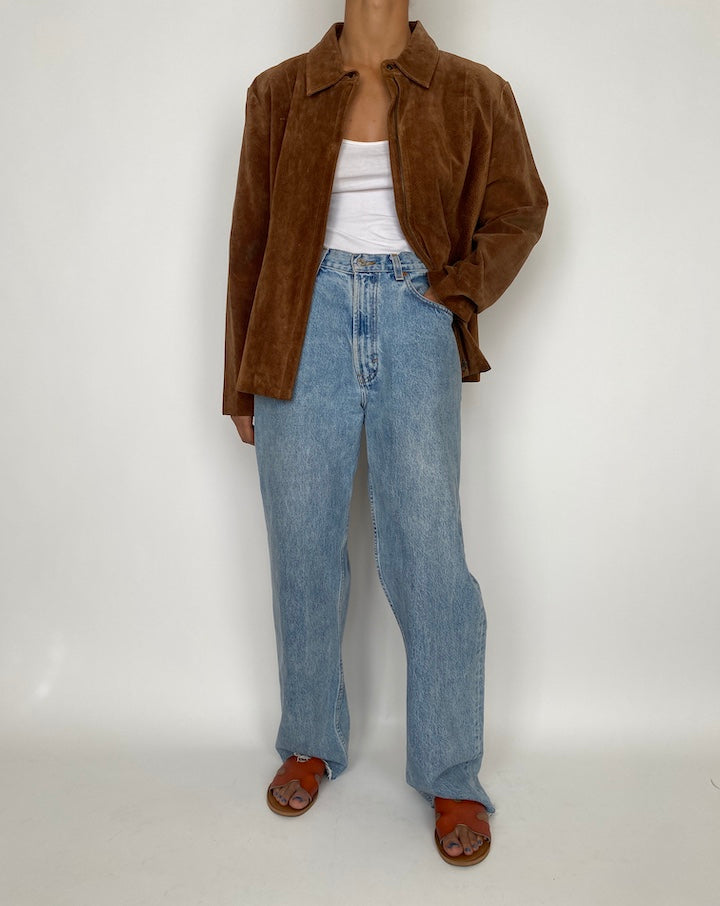 VINTAGE BROWN SUEDE LEATHER JACKET 2852