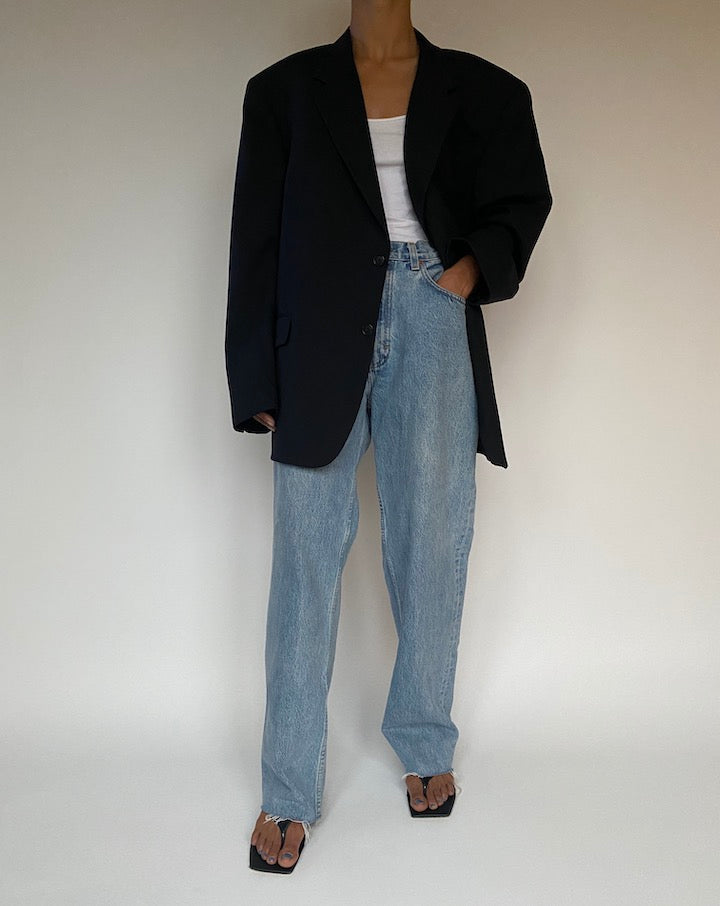 VINTAGE BLACK SINGLE BREASTED BLAZER 2868