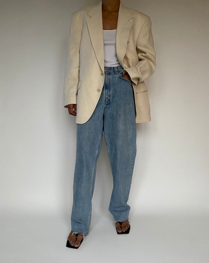 VINTAGE CREAM OVERSIZED BLAZER 2869