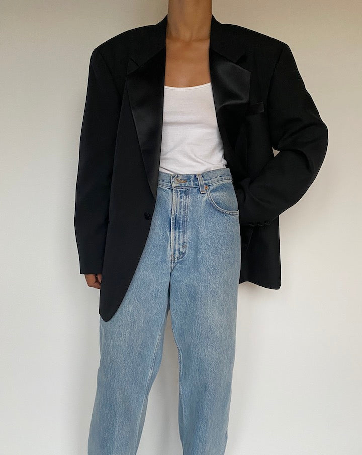 VINTAGE SINGLE BREASTED BLACK BLAZER 2871