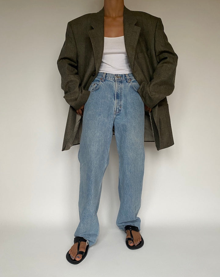 VINTAGE OVERSIZED CHECKED BLAZER 2875