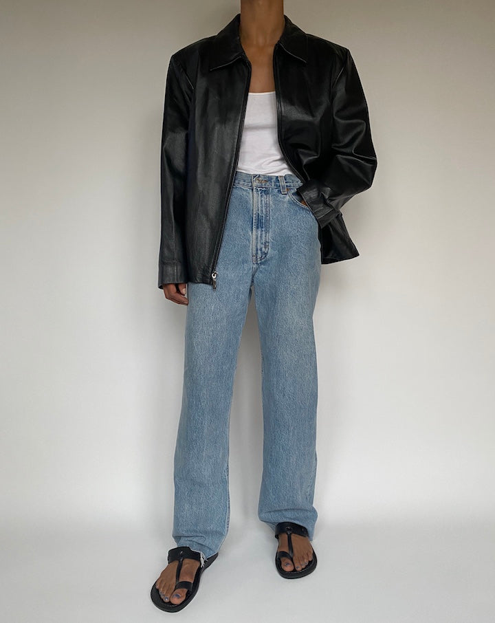 VINTAGE BLACK LEATHER JACKET 2877