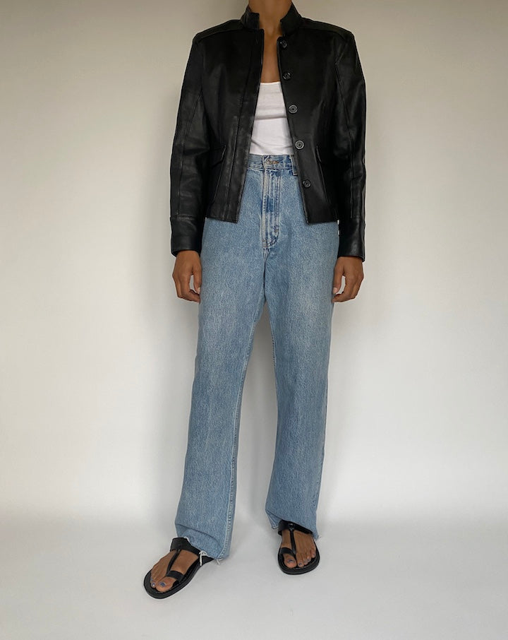 VINTAGE BLACK LEATHER JACKET 2887