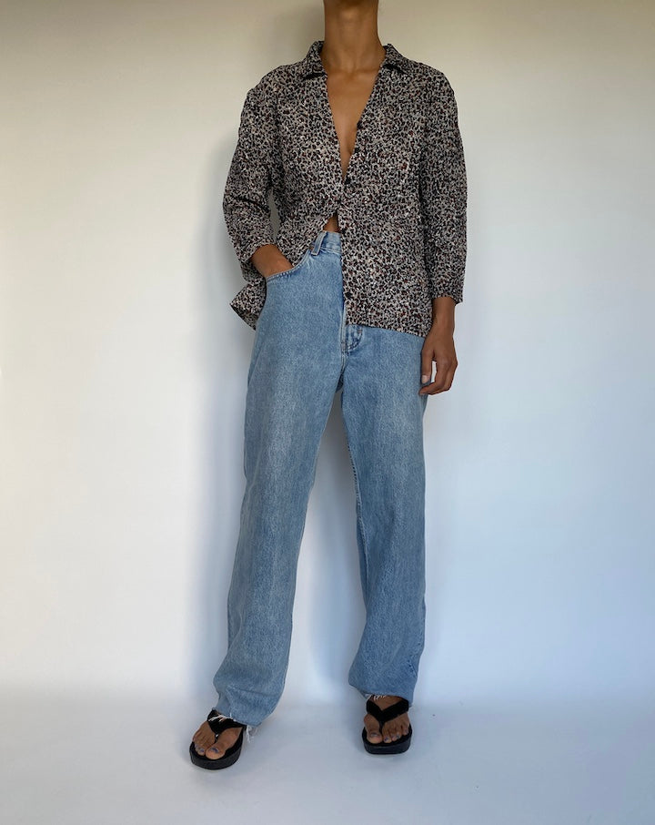 VINTAGE ANIMAL PRINTED BLOUSE 29055