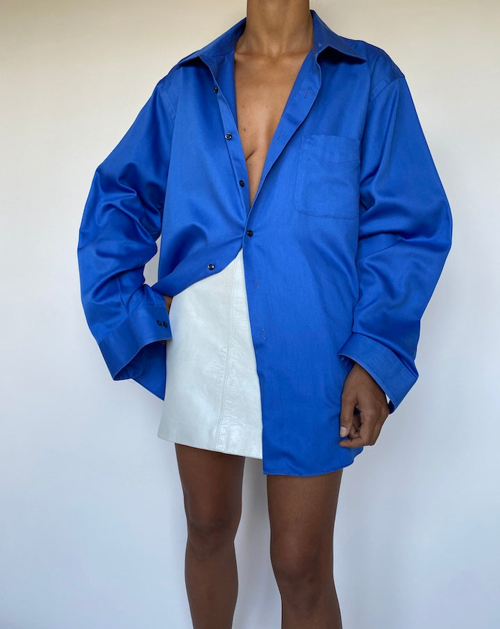 VINTAGE BLUE BUTTON DOWN LONG SLEEVE SHIRT 2907