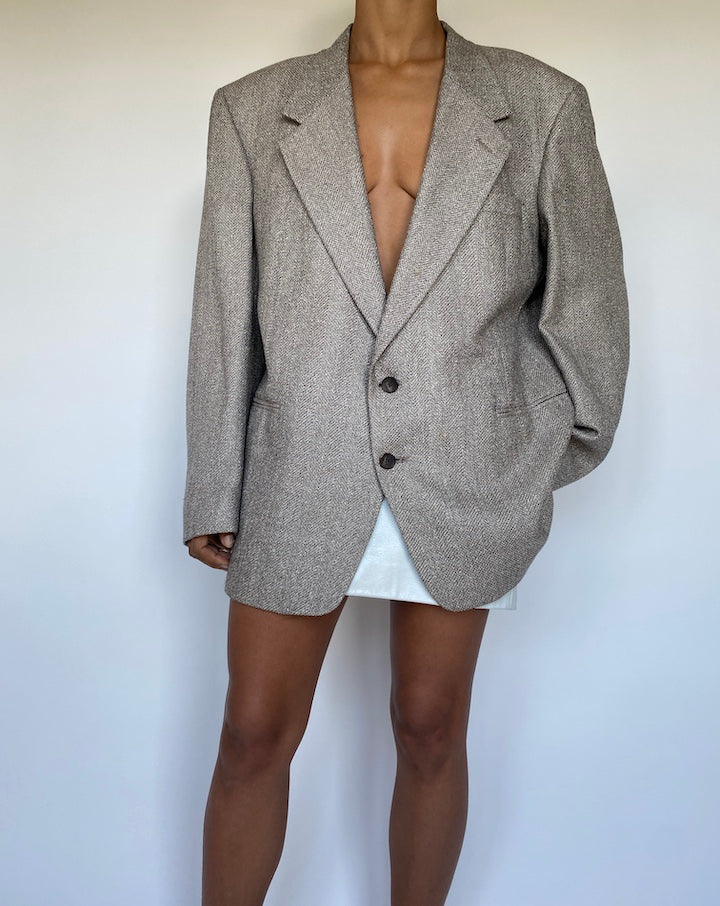 VINTAGE BEIGE SINGLE BREASTED BLAZER 2913