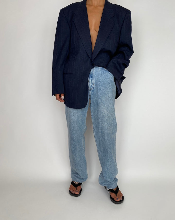 VINTAGE OVERSIZED PINSTRIPED BLAZER 2927