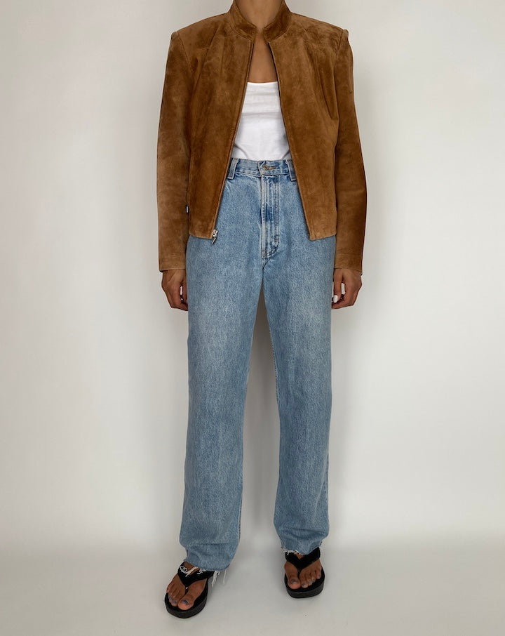 VINTAGE BROWN SUEDE LEATHER JACKET 2930