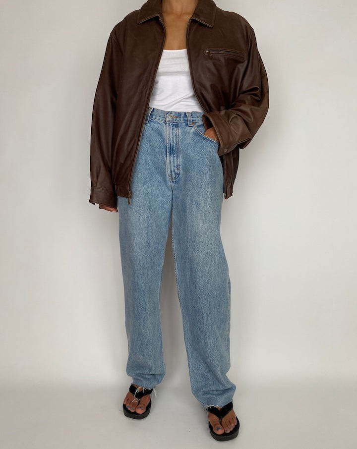 VINTAGE BROWN LEATHER JACKET 2931