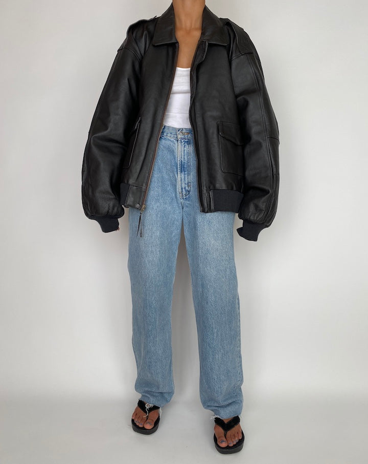 VINTAGE OVERSIZED LEATHER JACKET 2933