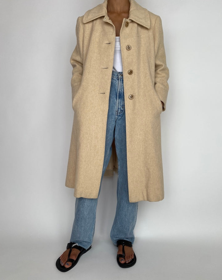 VINTAGE BEIGE LONG COAT 2937