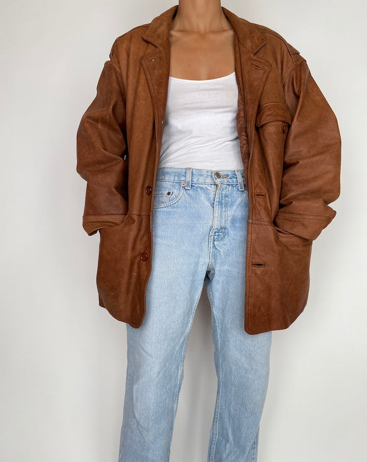VINTAGE BROWN LEATHER JACKET 2941