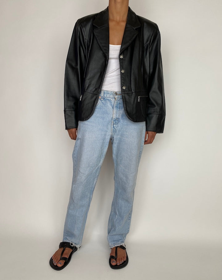 VINTAGE BLACK LEATHER JACKET 2943