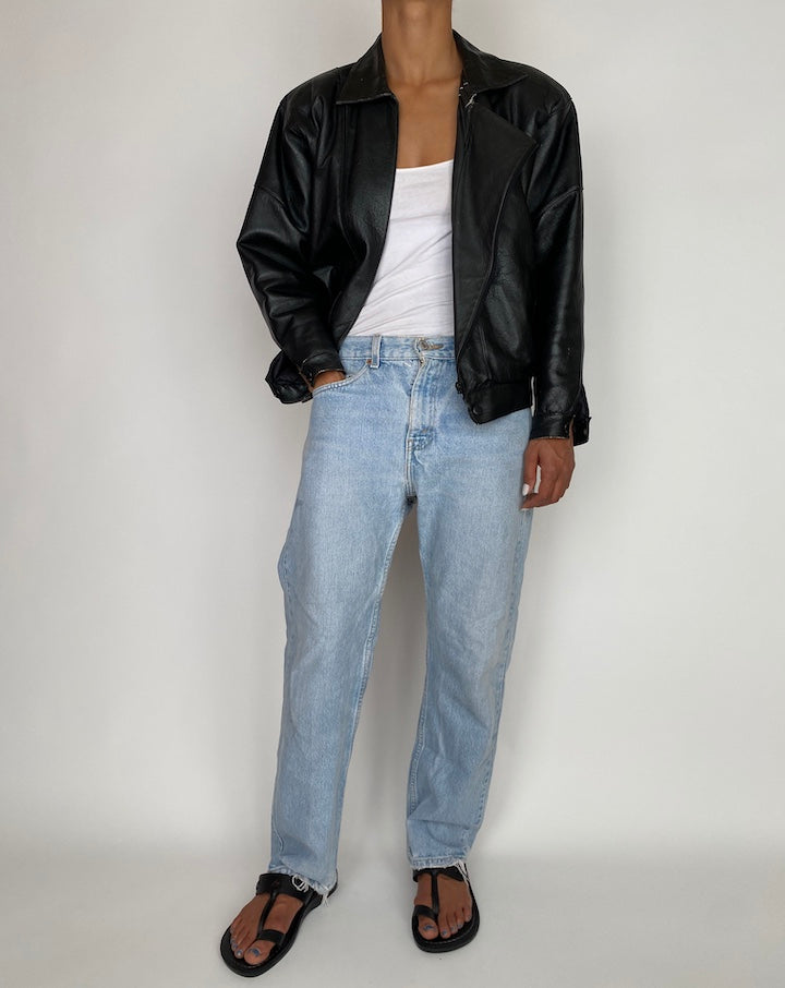 VINTAGE BLACK LEATHER JACKET 2944