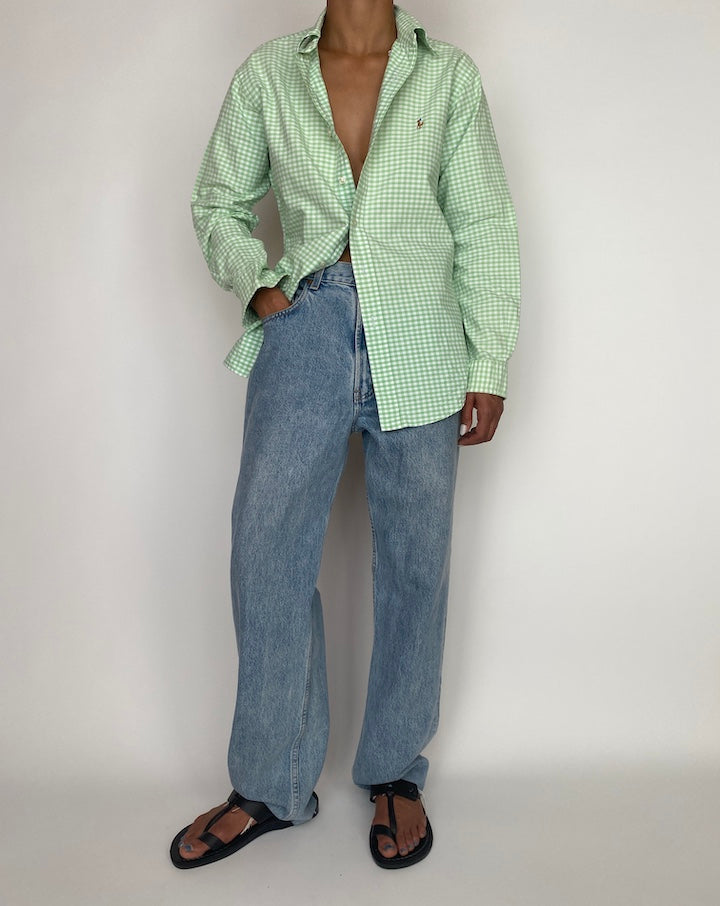 VINTAGE GREEN CHECKED RALPH LAUREN SHIRT 2954