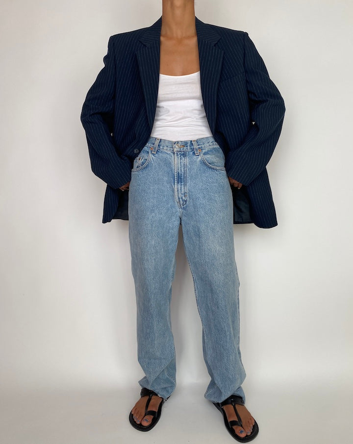 VINTAGE PINSTRIPED SINGLE BREASTED BLAZER 2968