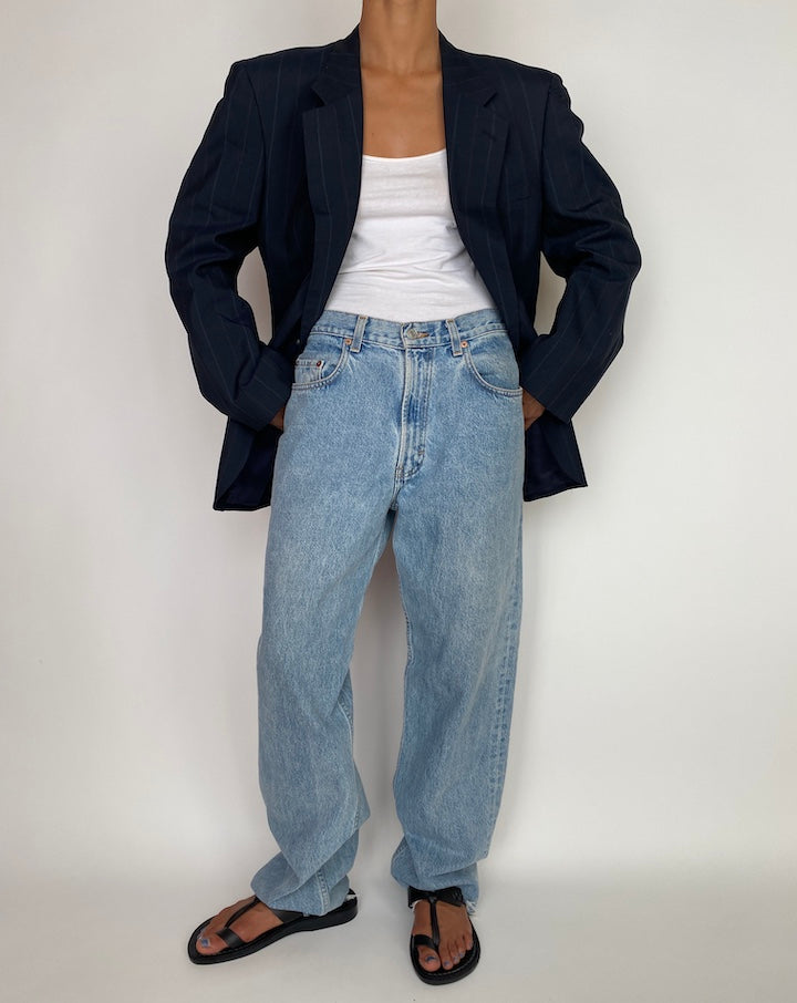 VINTAGE PINSTRIPED OVERSIZED BLAZER 2970