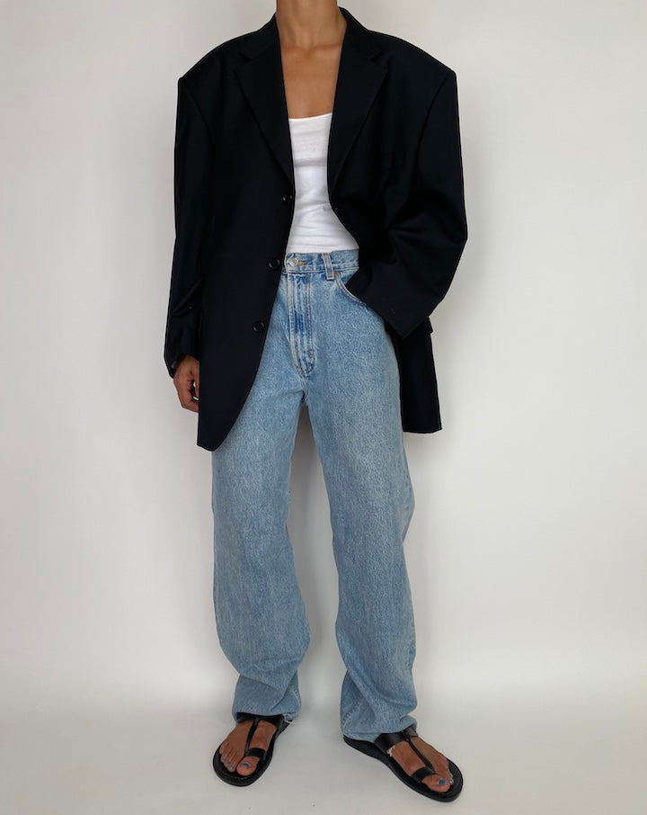 VINTAGE BLACK SINGLE BREASTED BLAZER 2971