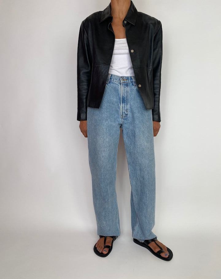 VINTAGE BLACK LEATHER JACKET 2978