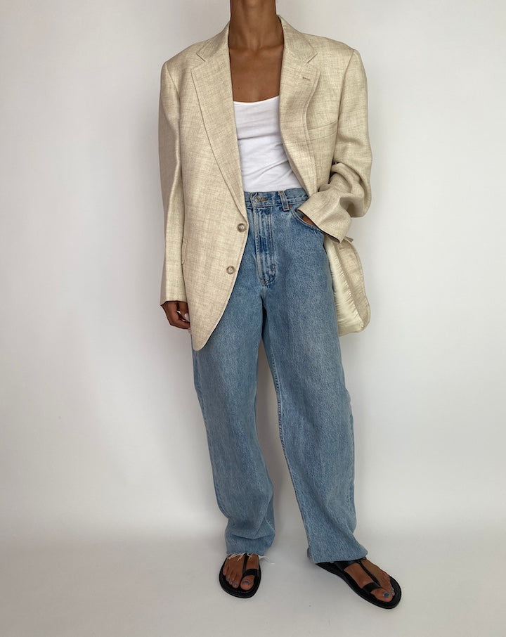 VINTAGE OVERSIZED LIGHT BEIGE BLAZER 2984