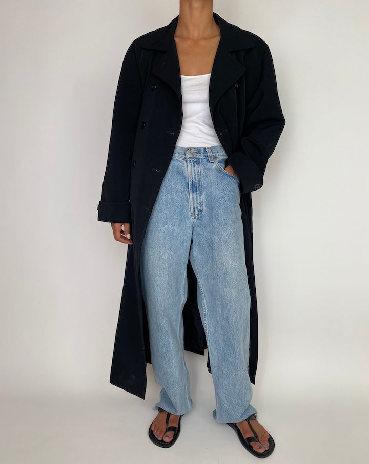 VINTAGE OVERSIZED BLACK LONG COAT 2991
