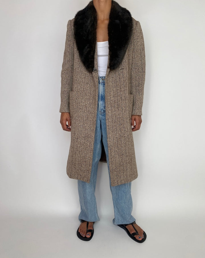 VINTAGE BROWN TRENCH COAT 2992